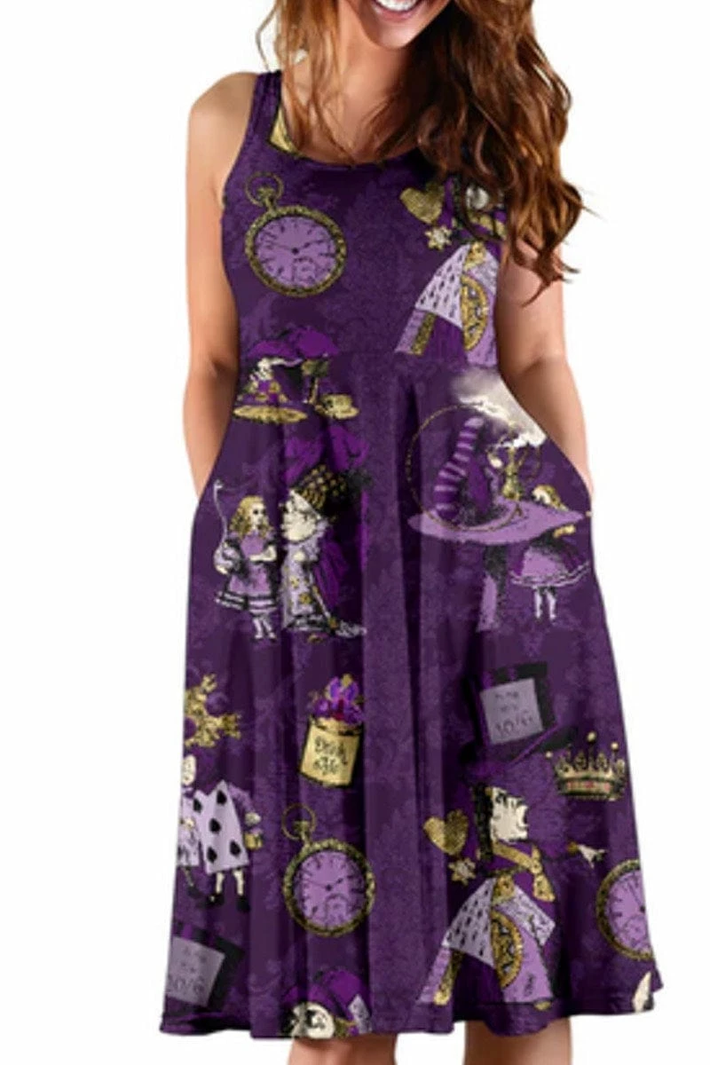Gallery Serpentine Alice In Wonderland Summer Dress - Purple Alice Dress With Pockets 6 Gallery Serpentine Alice In Wonderland Summer Dress - Purple Alice Dress With Pockets - Image 4
