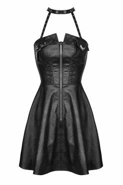DARK IN LOVE Hexed Leather Halter Dress -AKUMU INK shop DW652 1024x1024 2x 184f8d8d 51ee 44ca a9ba 07a504175a6d