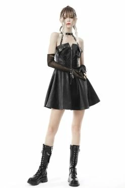 DARK IN LOVE Hexed Leather Halter Dress -AKUMU INK shop DW652 105 1024x1024 2x 822948ab d5b0 4b2c a4e4 554e6155e01e
