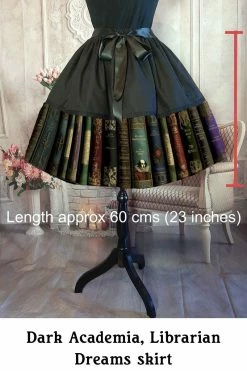 Gallery Serpentine Dark Academia Librarian Dreams Mid Length Skirt -AKUMU INK shop DarkAcademiaLibrarianDreamsskirt2
