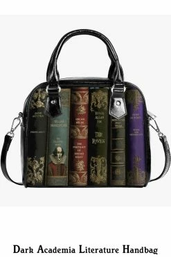 Gallery Serpentine Dark Academia Classic Literature Handbag -AKUMU INK shop DarkAcademiaLiteratureHandbag1