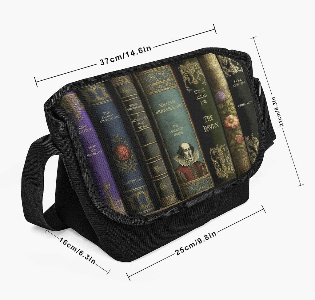 Gallery Serpentine Dark Academia Classic Literature Messenger Bag 4 Gallery Serpentine Dark Academia Classic Literature Messenger Bag - Image 2