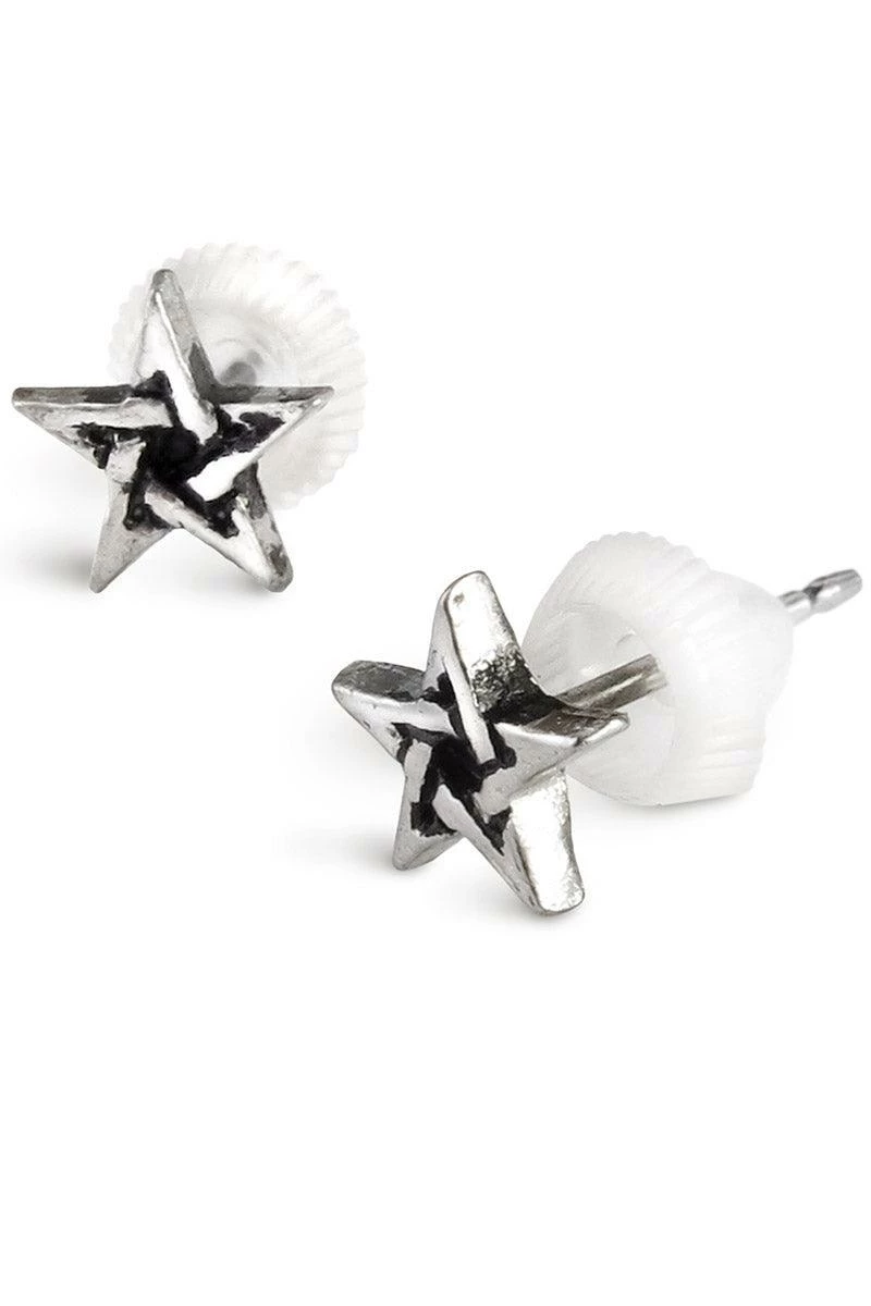 Alchemy Pentagram/Pentacle Stud Earrings 4 Alchemy Pentagram/Pentacle Stud Earrings - Image 2