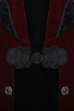 DEVIL FASHION Crimson Blood Victorian Goth Coat -AKUMU INK shop Elizabeth Swan Jacket