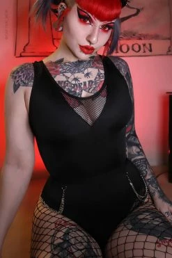 FOREST INK Venom Chain One Piece Swimsuit -AKUMU INK shop Emo Bikini Set