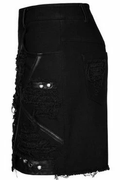 PUNK RAVE Little Black Raincloud Mini Skirt -AKUMU INK shop Emo Mini SKirt