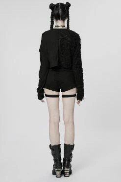 PUNK RAVE High-Waisted Garter Shorts -AKUMU INK shop Emo Mini Shorts