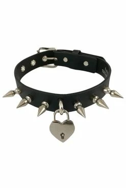 Funk Plus Spiked Heart Padlock Choker