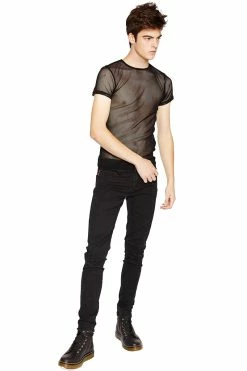 TRIPP NYC Tripp Short Sleeve Fishnet -AKUMU INK shop FN7109M BLK FL