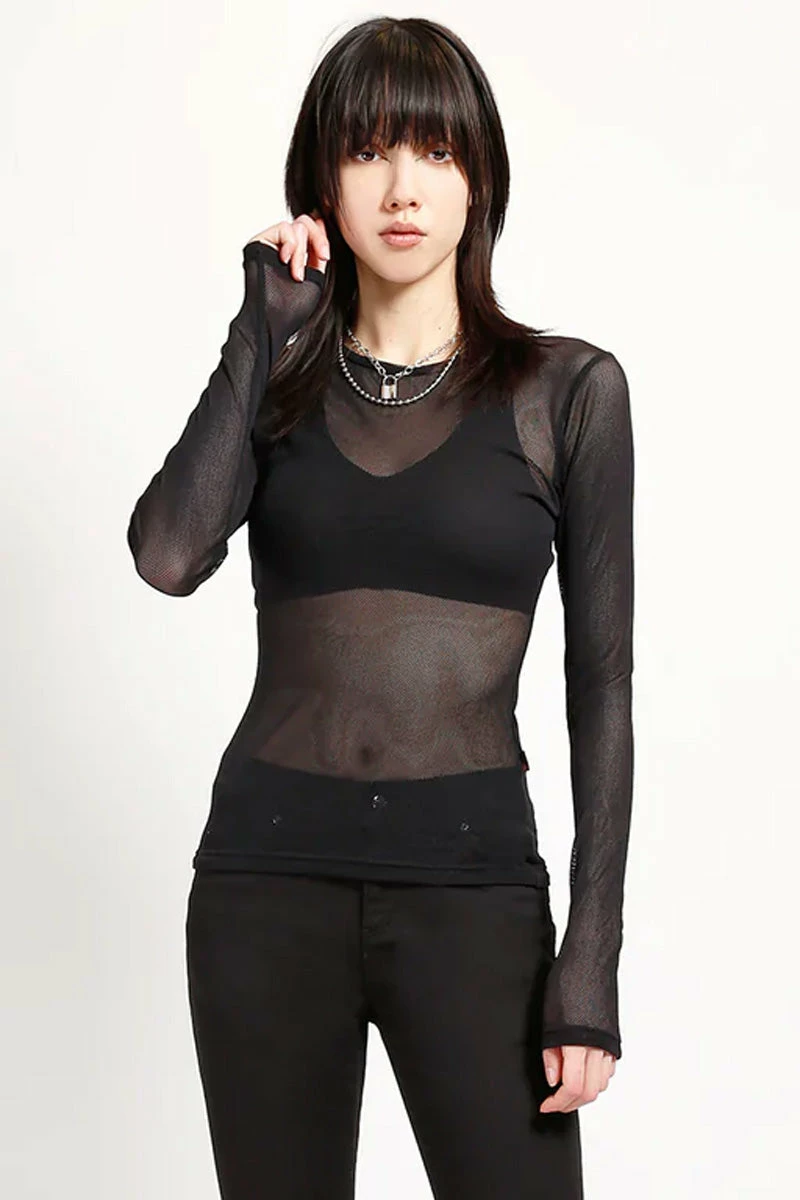 TRIPP NYC Tripp Ladies Long Sleeve Fishnet Shirt 4 TRIPP NYC Tripp Ladies Long Sleeve Fishnet Shirt - Image 2