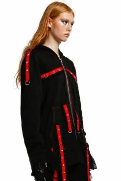 TRIPP NYC Midnight Hoodie [Black/Red] -AKUMU INK shop FT4433 BLACKRED S