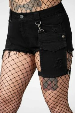 KILLSTAR Fury Road Denim Garter Shorts -AKUMU INK shop FURY ROAD DENIM GARTER SHORTS W C x1600copy