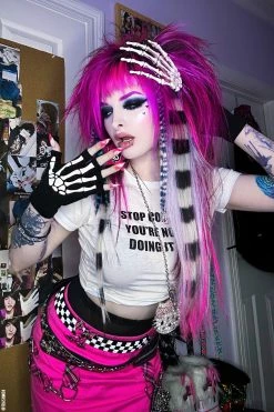 VampireFreaks Fingerless Skeleton Gloves