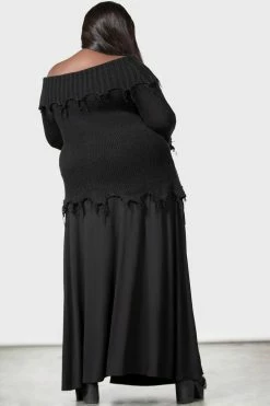 KILLSTAR Aelfwine Asymmetric Sweater 19 KILLSTAR Aelfwine Asymmetric Sweater -AKUMU INK shop GOTHIC AELFWINE ASYMMETRIC SWEATER PLUS