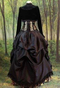 Gallery Serpentine Golden Majestica Palace Gown -AKUMU INK shop GOld black back