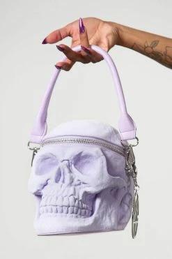 KILLSTAR Grave Digger Skull Handbag [LILAC]