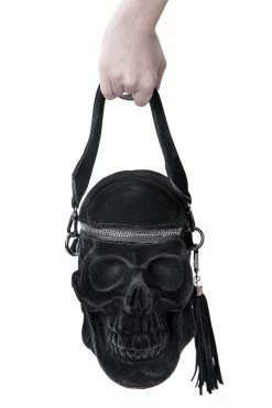 KILLSTAR Grave Digger Skull Handbag [VELVET]