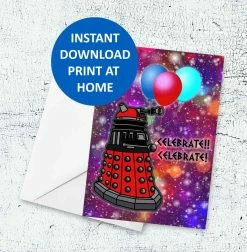 Victorian And Steampunk Doctor Who Printable Birthday Card - Dalek Birthday Card - Instant Download Printable Card -AKUMU INK shop GSDalek birthTHUMB