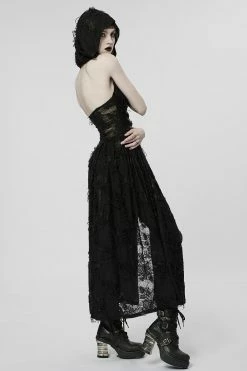 PUNK RAVE Breathless Hooded Dress Set -AKUMU INK shop Goth Backless Dress