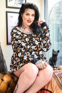 KILLSTAR Haunted Pumpkin Sleep Dress -AKUMU INK shop Goth PJs