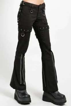 Tripp NYC Super Eyelet Pants [BLACK] -AKUMU INK shop Goth Pants