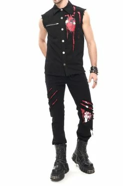 DEVIL FASHION Manslaughter Shredded Pants -AKUMU INK shop Goth PunkRock Jeans