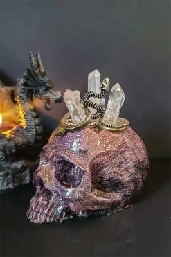 Curio Resins Skull Ring Holder [HOLOGRAPHIC PINK] -AKUMU INK shop Goth SKull Ring Holder