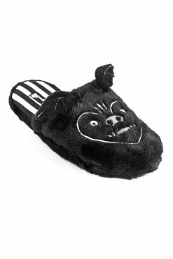 SOURPUSS Furry Bat Slippers -AKUMU INK shop Goth SLippers