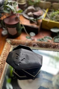 SOURPUSS Coffin Stash Box [BLACK] -AKUMU INK shop Gothi Bat Trinket Box