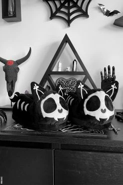 VampireFreaks Skelekitty Slippers -AKUMU INK shop Gothic Cat SLippers