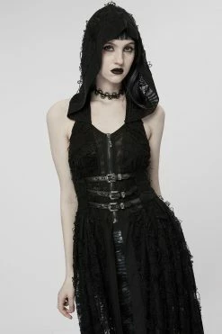 PUNK RAVE Breathless Hooded Dress Set -AKUMU INK shop Gothic Cloak for women