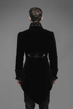 DEVIL FASHION Black Blood Velvet Coat [BLACK] -AKUMU INK shop Gothic Coat