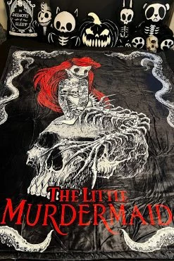 VampireFreaks The Little Murdermaid Throw Blanket -AKUMU INK shop Gothic Decor