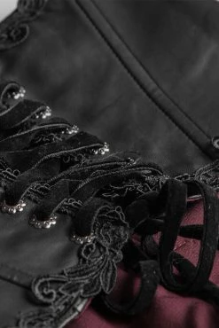 PUNK RAVE Dead Flowers Gothic Corset -AKUMU INK shop Gothic Leather Corset