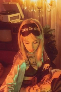 LIVELY GHOSTS Dying To Sleep Silk Sleep Mask [BLACK]