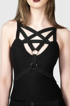 KILLSTAR Harness Ur Power Top -AKUMU INK shop Gothic occult womens pentagram top