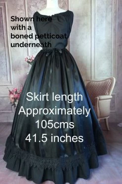Gallery Serpentine Full Length Black Satin Gothic Majestica Petticoat Skirt 7 Gallery Serpentine Full Length Black Satin Gothic Majestica Petticoat Skirt -AKUMU INK shop GothicFulllengthsatinMajesticapetticoatskirt1