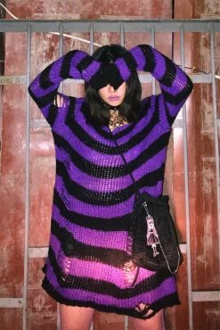 Catalyst Purple/Black Striped Distressed Sweater 11 Catalyst Purple/Black Striped Distressed Sweater -AKUMU INK shop H8a50300ae4ed43cea2bbd88fdf06c77efcopy