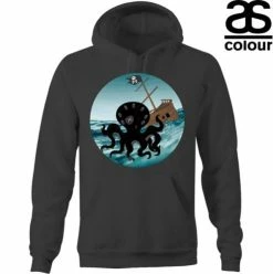 Gallery Serpentine Happy Kraken, Unisex Hoodie 8 Gallery Serpentine Happy Kraken, Unisex Hoodie -AKUMU INK shop HAPPYKRAKENASSTENCILHOODIE