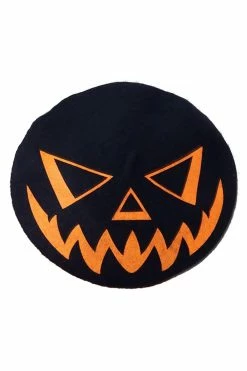 Kreepsville Trick Or Treat Pumpkin Black Beret -AKUMU INK shop HBBTTPB 62bd6a0a 336e 43aa b3a9 c9910acb580a