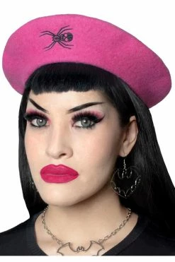 Kreepsville Web Beret Hat [PINK] -AKUMU INK shop HBBWP 2