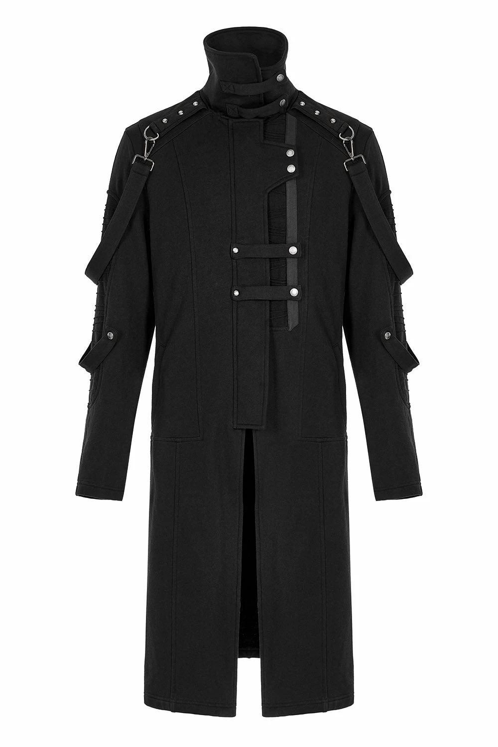 PUNK RAVE Black Militia Trench Coat 9 PUNK RAVE Black Militia Trench Coat - Image 7