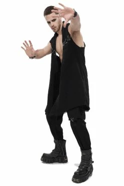 DEVIL FASHION Witcher Netted Open Vest -AKUMU INK shop Heavy Metal Vest Coat