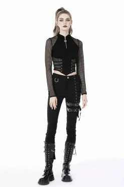 DARK IN LOVE Grunge Core High Waisted Pants -AKUMU INK shop High Waisted Goth Jeans