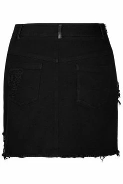 PUNK RAVE Little Black Raincloud Mini Skirt -AKUMU INK shop High Waisted SKirt