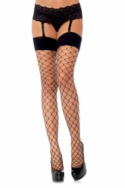 LEG AVENUE Succubus Fishnet Thigh Highs -AKUMU INK shop Hot Goth Girl Socks