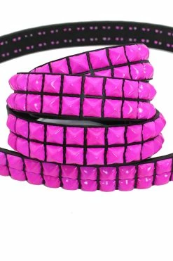Funk Plus Punk Drunk Love Pyramid Stud Belt [Hot Pink] -AKUMU INK shop IMG 0959