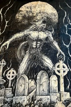 VampireFreaks Howl At The Moon Werewolf Throw Blanket -AKUMU INK shop IMG 1823