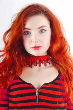 Funk Plus Vampire Blood Choker [Red] -AKUMU INK shop IMG 3443