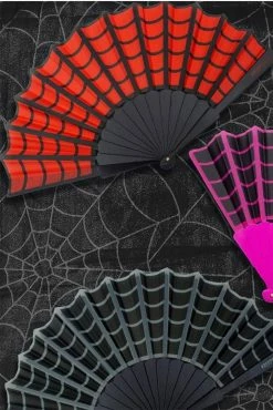 Kreepsville Spiderweb Scallop Fan [Red] -AKUMU INK shop IMG 6526